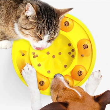 Köpek yavaş yiyecek kasesi Köpek Bulmaca Oyuncak Pet Kedi Yavaş Besleyici Gıda Dağıtıcı Yavaş Yavaş Yeme Kaymaz Kase evcil hayvan Besleyici Eğitim Oyunu 16