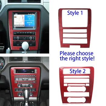 Kırmızı Karbon Fiber Navigasyon GPS Kontrol Ekranı Trim Fit Ford Mustang 2009-13 İçin