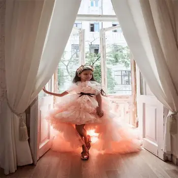 Kız Elbise Çocuklar Elbiseler Küçük Prenses Çiçek Kız Elbise Uzun Gelinlik Çocuk Noel Partisi Giyim 20
