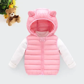 Kız Erkek Bebek Çocuk Aşağı Yelek Yelek 2021 İplik Sıcak Artı Kalınlaşmak Kış Sonbahar Açık Ceket Hırka çocuk giyim 4