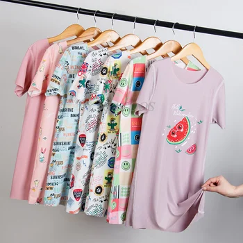Kız Pijama Pamuk Moda rahat elbise Çocuklar Çocuklar için Baskı Karikatür Çilek Kedi Gecelik Ev Giyim Bebek Elbise