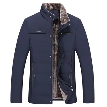 Kış erkek ceket sıcak polar iş rahat stand-up yaka ceket Parker kalın ceket-30 derece Sıcak kürk yaka 21