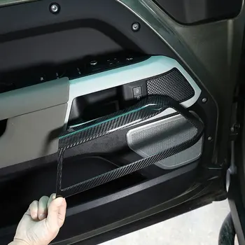 Land Rover Defender 90 için 110 2020 -2022 Araba İç Kapı Kolu krom çerçeve Trim Sticker Karbon Fiber Abs İç Aksesuarları 13