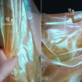 Lazer Organze Tül Kumaş Altın Degrade DIY Patchwork Arka Plan Dekor Peçe Çeşitli Etekler Floresan Elbise Tasarımcı Kumaş 15