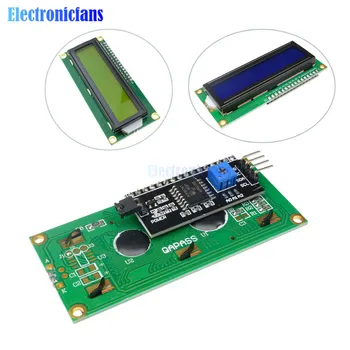 LCD Modülü Mavi Yeşil Ekran IIC I2C Arayüzü 1602 16*2 LCD 5V arduino için 1602 LCD R3 Mega2560 LCD1602 adaptör plakası 15