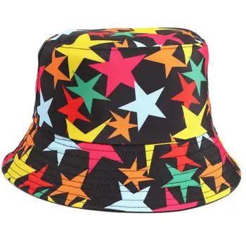 LDSLYJR Pamuk Pentagram Baskı Kova Şapka Balıkçı Şapka Açık Seyahat Şapka güneşlikli kep Şapka Erkekler ve Kadınlar için 307 17
