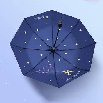 Le Petit Prens Tema Cosplay Katlanır Güneş Yağmur Şemsiye Moda Karikatür Anti-Uv Seyahat Şemsiye Güneşlik Erkek Kız Doğum Günü Hediyeleri 6