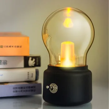 LED Ampul Gece Lambası Retro Şarj edilebilir USB Kitap ışık Ruh Armatür Yazı Masası masa lambaları Taşınabilir Başucu Lambası