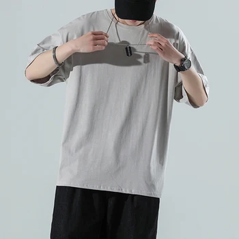 LIFENWENNA Yaz Moda erkek T Shirt Casual Katı Kısa Kollu T Gömlek Erkek Giyim Trendi Büyük Boy Hip-Hop En Tees
