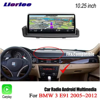 Liorlee Araba Android Multimedya Oynatıcı Için BMW 3 Serisi E91 2005-2012 ID6 Dokunmatik Ekran GPS Navigasyon Sistemi Radyo Stereo 4