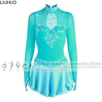 LIUHUO Rekabet Kostümleri Buz Pateni Elbise Performans Giyim amigo üniformaları Kadın Artistik patinaj Elbise Çocuk 18