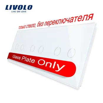 Livolo Lüks Beyaz Armut Kristal Cam DIY Anahtarı,223mm*80mm, AB Standart, üçlü Cam Panel,VL-C7-C2/C2/C2-11 22