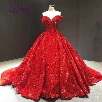 Lüks Kırmızı Quinceanera elbise Balo Pullu Korse Artı Boyutu Meksika 15 yaşındaki On Altı Prenses Tatlı 16 Balo elbise
