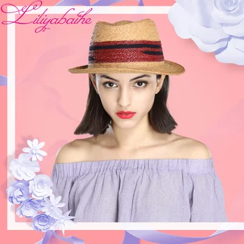 lılıyabaıhe yeni stil Kadın şapka Yaz Güneş Koruyucu Rahat Rafya şapka Renk dikiş Plaj kız 12