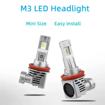 M3 LED ZES Çip Araba LED far lambaları H1 H3 H4 H7 H11 9005 9006 H27 880 12000lm 55 W Hi-Lo ışın farol led moto Hata Yok 5