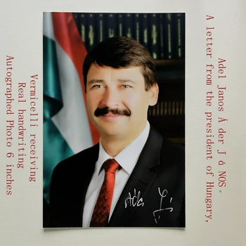 Macaristan cumhurbaşkanı'ndan bir mektup, Adel Janos Á der J á NOS İmzalı Fotoğraf 6 inç Gerçek el yazısı Erişte aldı