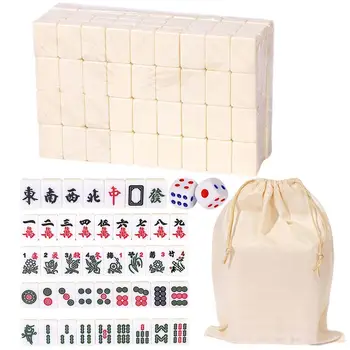 Mahjong Oyunu Çin Mahjong Mini Geleneksel Majiang Taşınabilir Seyahat Klasik Tahta Oyunları saklama çantası Ücretsiz Kargo 13