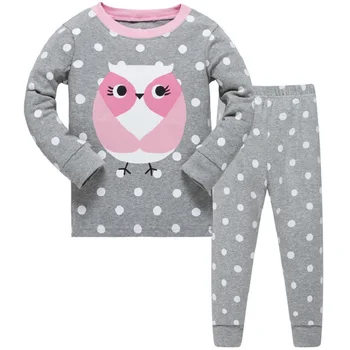 Marka Yeni Kız Pijama Çocuklar Hayvan Pijama Kız Pijama Pijama Baykuş Çocuk Kıyafeti Bebek Pijama 3-8 Yıl