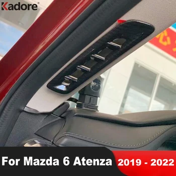 Mazda 6 Atenza 2019 için 2020 2021 2022 Karbon Fiber Aksesuarları Araba Ön A Pillar Klima Havalandırma Çıkışı Kapak Kalıp Trim 7