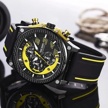 Megir Uhren Männer Luxus Marke Sport Chronograph herren Armbanduhren Military Silikon Armband Uhren Für Männer Zegarek Meski 205 11