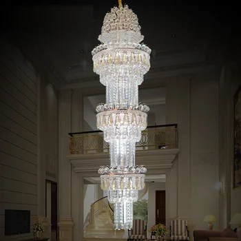 Merdiven Led avize aydınlatma Modern cilalar gül altın K9 kristal avize ışık mühendisliği avizeler otel Villa lobi 13