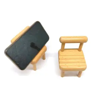Mini Cep telefon standı Hafif Akıllı Telefon Desteği Kompakt Kayın ahşap sandalye Tasarım telefon tutucu yuvası Standı 20