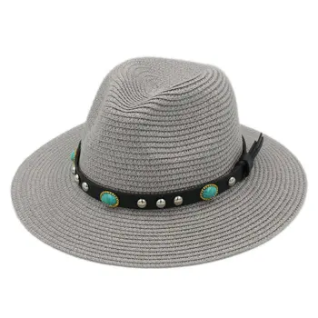 Mistdawn Yaz Büyük Geniş Ağız Chapeau Plaj Parti Açık Sokak Sunhat Kadın Erkek Panama Caz Beyefendi Sevgilisi Şapka hasır şapka 15