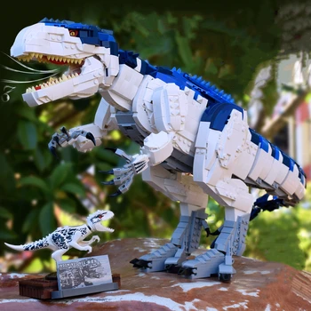 Moc Tyrannosaurus Yapı Taşları Jurassic Dinozor Hayvan Dünya Parkı Triceratops Dinozor tuğla oyuncaklar Çocuklar İçin doğum günü hediyesi