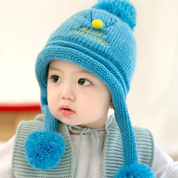 Moda Kap Toddler Kız Sıcak Örme Bere Şapka Kasketleri Bebek Şapka Kış Şapka Çocuk Kız Erkek Katı Kapaklar Sevimli Kız Şapka 23