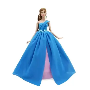 Moda Mavi Prenses düğün elbisesi İçin barbie oyuncak bebek Giysileri Kıyafetler Parti Kıyafeti Abiye 1/6 BJD Bebek Aksesuarları Çocuk Oyuncak 8