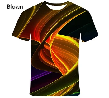 Moda Rahat Komik Bireysellik Vortex Desen 3d Baskılı Gökkuşağı Erkek T-shirt Yeni Tasarım Kısa kollu tişörtleri erkekler için 6