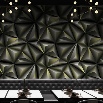 Moda Yeni Geometrik Duvar Kağıdı Modern 3D Stereo Üçgen Siyah Bar Spor Teknoloji Anlamda Arka Plan duvar kağıdı Pvc Su Geçirmez 21