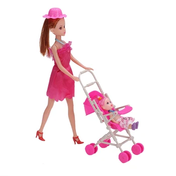Moda Çocuk Bebek Kız Oyun Evi Pretend Oyuncaklar Bebek Arabası Yenidoğan Bebek Arabası Arabası BJD Aksiyon Figürü Juguetes Oyuncaklar Kız için 19