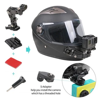 Motosiklet Taban Montaj Sürme Kask Çene Braketi Kitleri için GoPro Hero 9 8 7 SJcam DJI OSMO Xiaomi Eylem Kamera Tutucu Aksesuar 19
