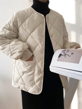Mozuleva Kış Moda Dış Giyim günlük ceketler Katı Üstleri Tüm Maç Basit Taze Şık Sıcak Kadın Ceket Gevşek Kalınlaşmak 20