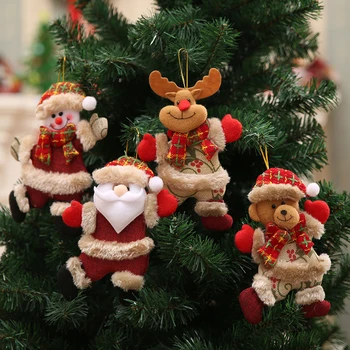 Mutlu Yeni Yıl Noel Süsler Hediye Noel Baba Kardan Adam Ren Geyiği Noel Ağacı Asılı Kolye Sevimli Bebek Süslemeleri 22