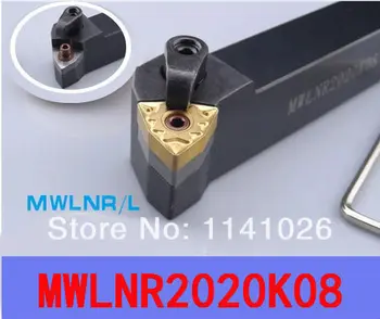 MWLNR2020K08 W Tipi CNC torna tezgahı Makinesi Araçları Torna Kesme dış torna takım Tutucu 20 * 20*125mm 6