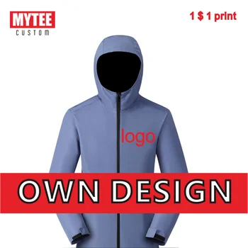 MYTEE 2021 sonbahar ceket erkek Rüzgarlık Logo Özel Şirket Logosu Su Geçirmez Kapşonlu Su Geçirmez Rüzgarlık Rahat Ceket 5