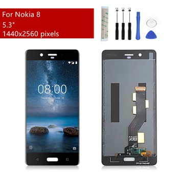 Nokia 8 İçin LCD Ekran dokunmatik ekranlı sayısallaştırıcı grup TA-1004 TA-1012 TA-1052 Ekran Yedek Onarım parçaları 5.3 