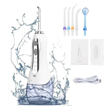Oral Irrigator USB Şarj Edilebilir diş duşu Taşınabilir Diş Irrigator 5 Memeleri 300ML Su Deposu Diş Temizleyici Beyazlatma 16