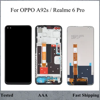 Orijinal Ekran Oppo A92s dokunmatik LCD ekran Digitizer İçin Çerçeve İle Realme İçin 6 Pro LCD Değiştirme 2