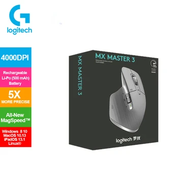 Orijinal Logitech MX Master 3 Kablosuz Fare ile 4000DPI Otomatik Vites Kaydırma Tekerleği Oyun Fare Ofis Fare MX Master 2S PC için 17