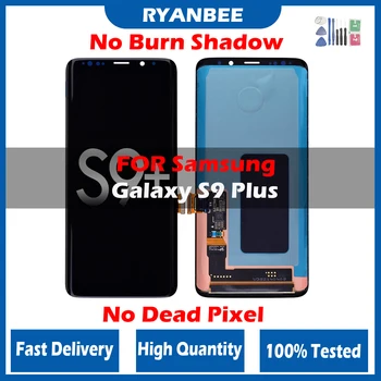 ORİJİNAL AMOLED samsung için yedek Galaxy S9 Artı lcd ekran dokunmatik ekran digitizer Çerçeve ile S9 + lcd G965 G9650 hiçbir yanık