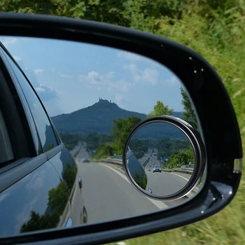 Otomobil araç Kör Nokta Ölü Bölge Ayna Dikiz Aynası Küçük Yuvarlak Ayna Otomatik Yan 360 Geniş Açı Yuvarlak Ayna siyah 11