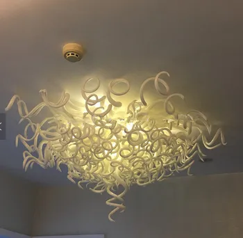 Oturma odası 100 % el yapımı Murano cam gömme montaj tavan ışık beyaz