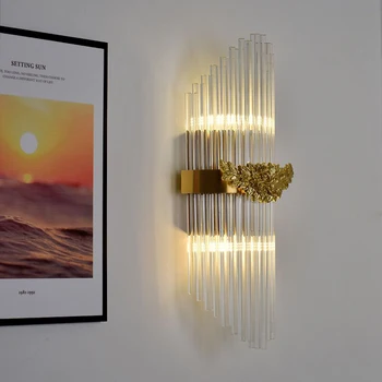 OURFENG kapalı duvar lambaları Nordic lüks LED aplikleri çinko alaşım duvar ışık dekoratif ev oturma odası yemek odası için