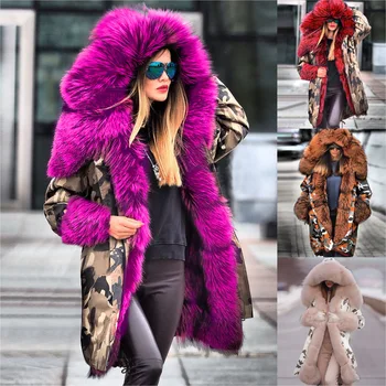 Pamuk giyim kış kadın sıcak tutan kaban kapüşonlu ceket yün yaka pamuk ceket Avrupa ve Amerikan sınır ötesi ceket 10
