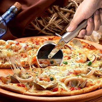 Paslanmaz Çelik Pizza Tek Tekerlek kesme aletleri Çapı 6.5 CM Ev pizza bıçağı Kek Araçları Tekerlek Kullanımı Waffle Kurabiye 18