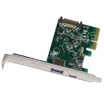 PCI-E Express 4x USB 3.1 10Gbps Tip C USB - C ve Tip A Adaptör Kartı 1