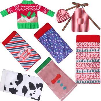 Perakende 1 Adet Noel Büyük Elf Bebek Yetişkin Elf Uyku Tulumu Kazak Önlük aksesuarları Mini Elbise Çoklu Renkler (Bebek)